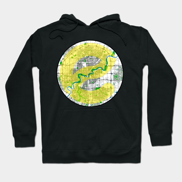 Edmonton Streetmap Hoodie by Edmonton River